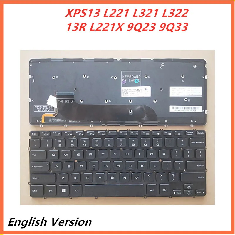 Клавиатура на английском языке для ноутбука Dell XPS13 L221 L321 L322 XPS13R L221X 9Q23 9Q33 сменная