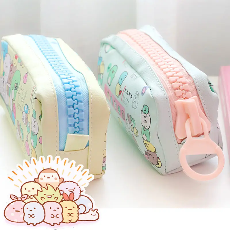 Оригинальный чехол для карандашей на большой молнии из искусственной кожи