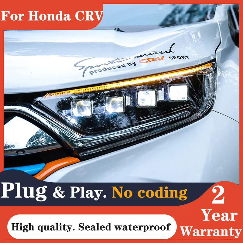 

Car For Honda CRV headlight 2017 2018 2019 2020 For CRV LED head lamp ALL LED DRL front light Bi-Xenon lens Dynamic turn signal