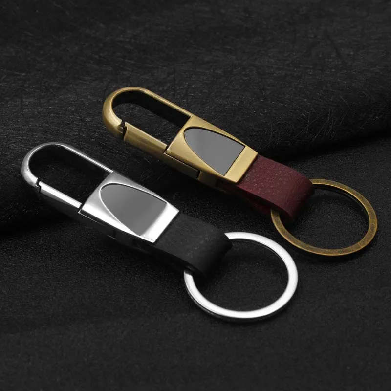 

1PC Leather Key Chain Metal Hanging Key Chain Auto Waist Pendant Holder Creative DIY Craft Accessories