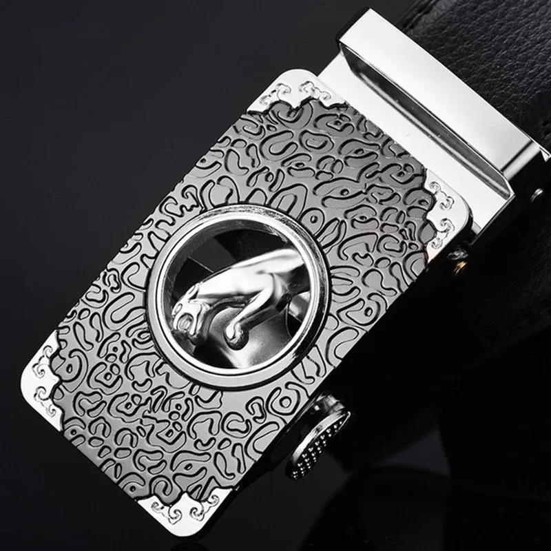 

Ремень мужской кожаный с автоматической пряжкой из воловьей кожи