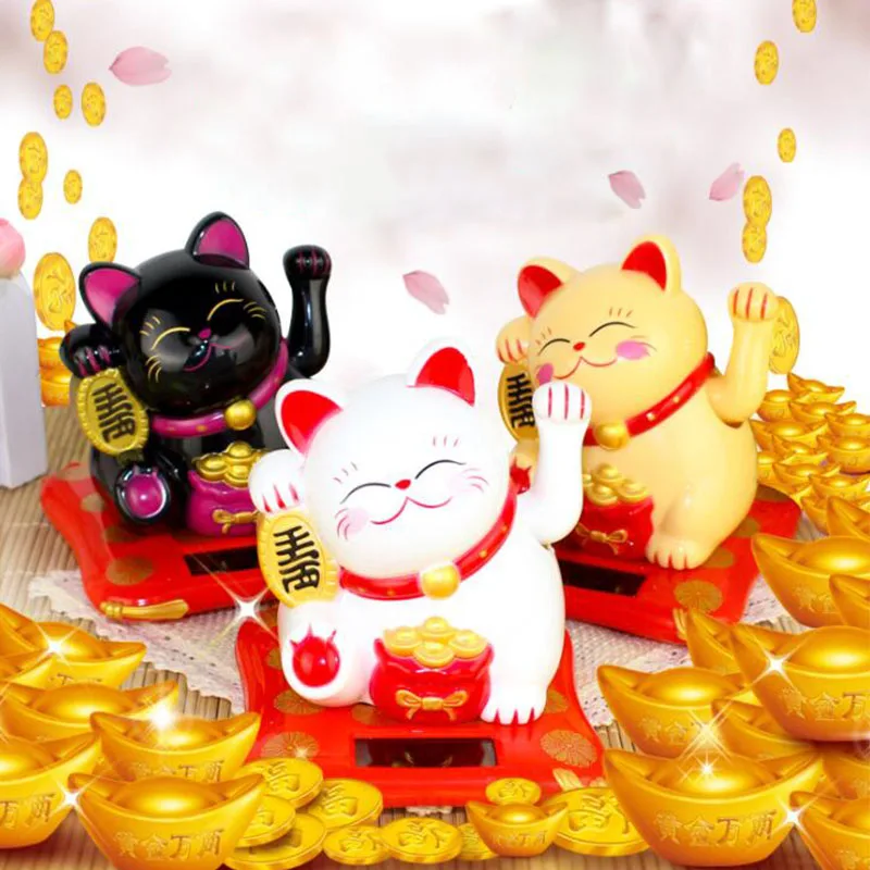 

chinese Lucky Wealth Waving Cat Gold Waving Hand Cat Home Decor Welcome Waving Cat sculpture statue decor Car Ornament