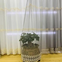 modern embroidered tulle curtains for living room gold leaves white sheer curtains for bedroom kitchen window fabric voile