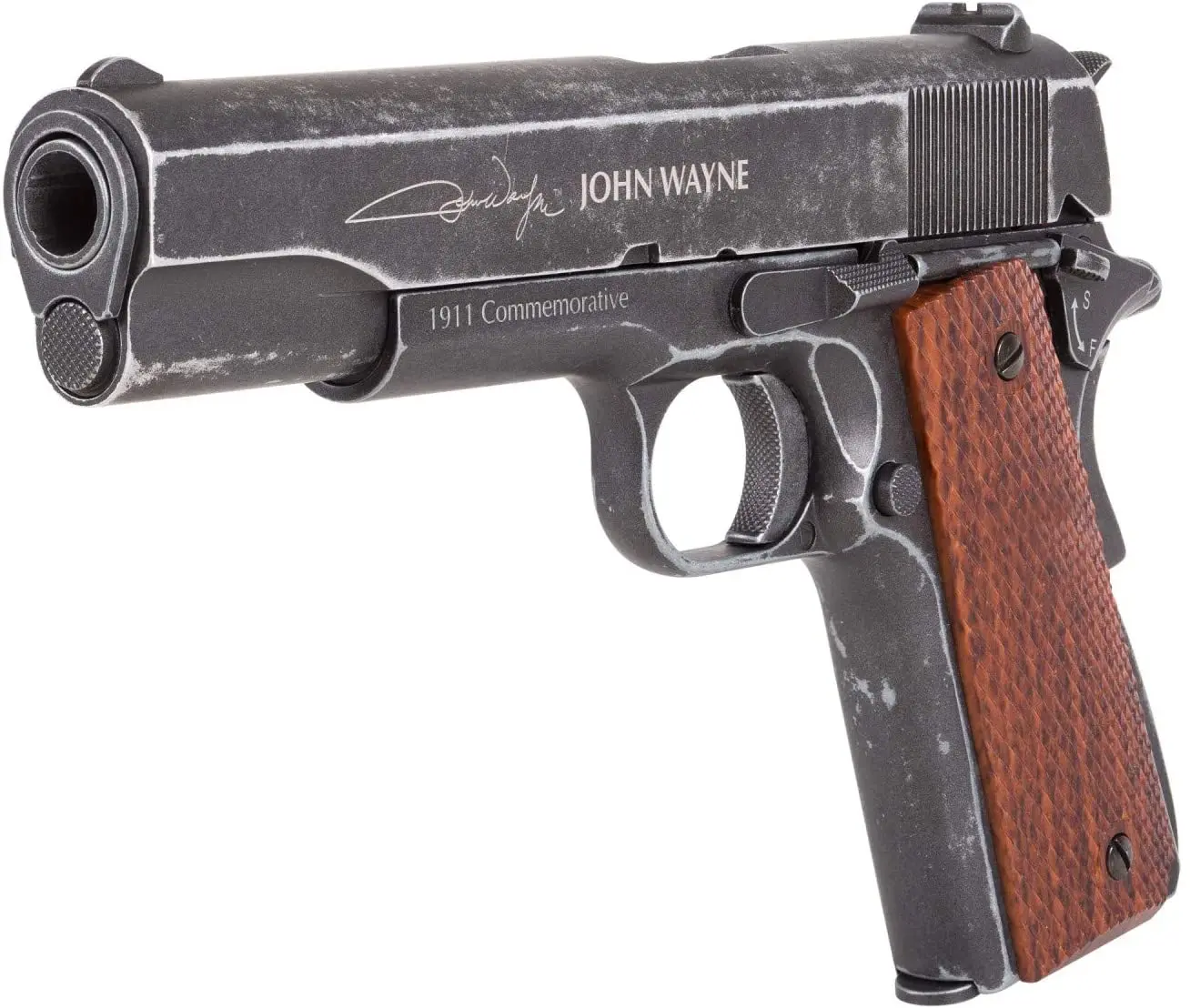 

John Wayne 1911 Metal armas de co2 gas pistola , Brown Grips armas Wall Tin SignMetal Wall Plate