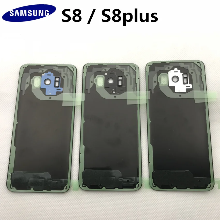 Оригинальное заднее стекло samsung S8 G950 G950F/S8+ G955 G955F S8 Plus корпус крышка батареи задняя крышка чехол с наклейкой