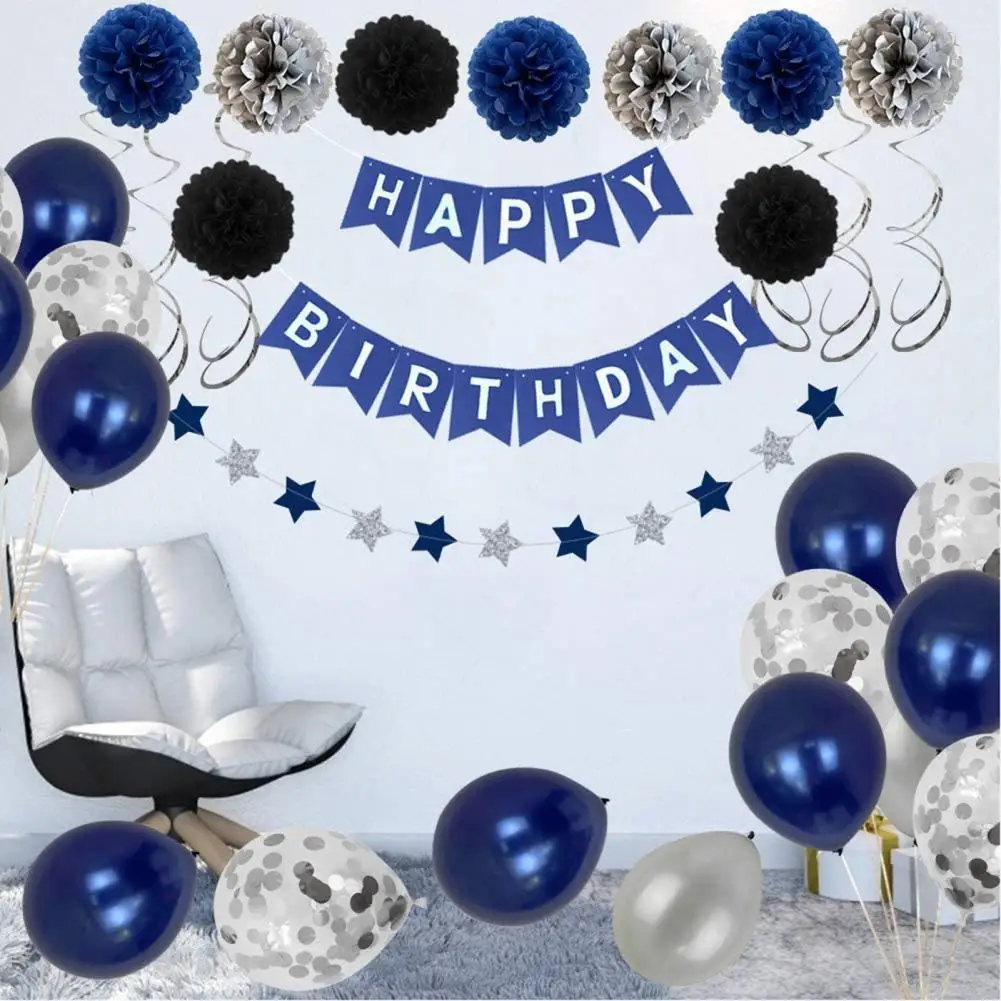 

Easy to Assemble Paper Balloons Ribbon Banner Birthday Party Set for Gifts