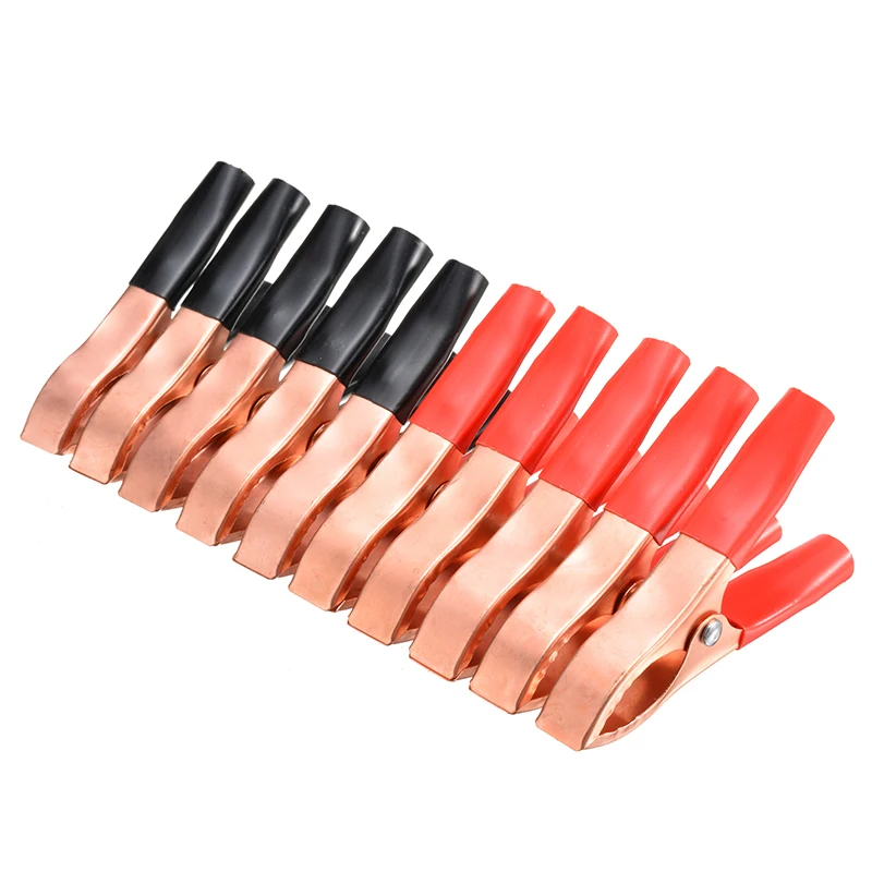 10 шт. 30A красный черный зажим автомобиля с формой крокодила большая Зажимная сила