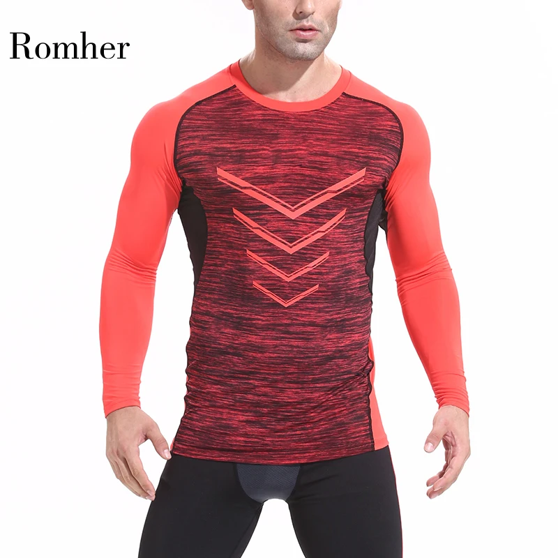 Quick Dry Sport Shirt Men Slim Fit Compression Top Long Sleeve V-neck Men's Running T-Shirts Gym Training Sportswear New 2020 | Спорт и