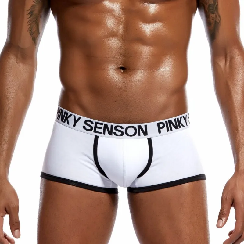 Трусы боксеры мужские быстросохнущие Однотонные трусы с U образным выпуклым