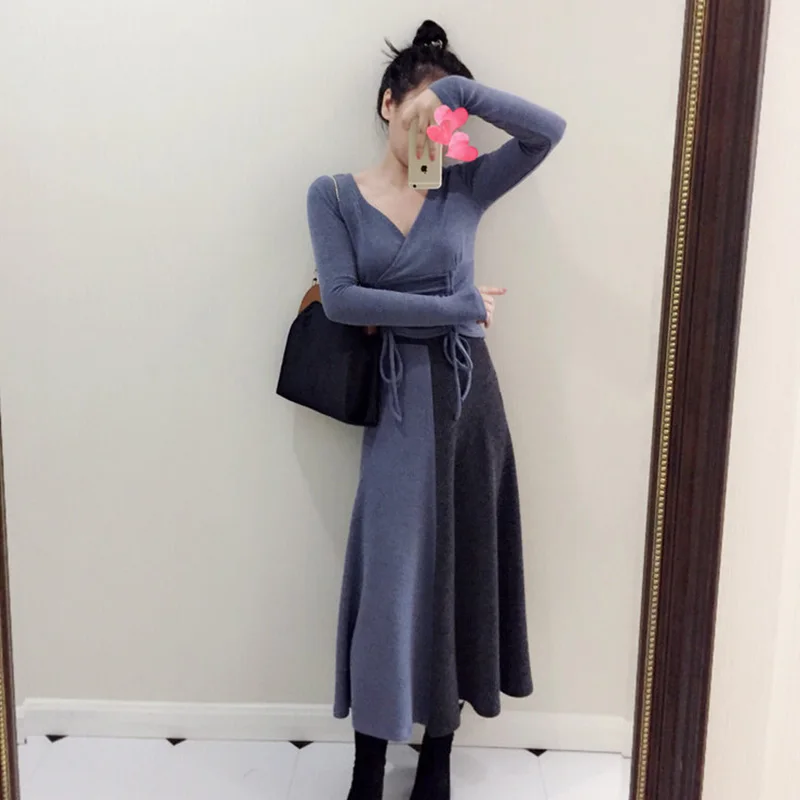 Женский свитер дизайнерское подиумное платье Осень зима 2019 модное вязаное