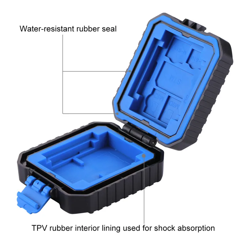 WaterProof 11 in 1 Memory Card Case for 3SIM + 2XQD 2CF 2TF 2SD Storage Box SIM XQD CF TF SD Cards | Электроника