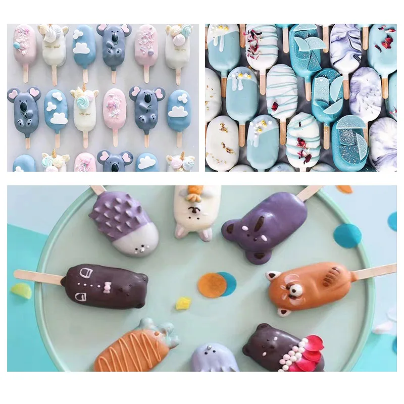 4 силиконовые полости для заморозки мороженого формы конфеты бар делая