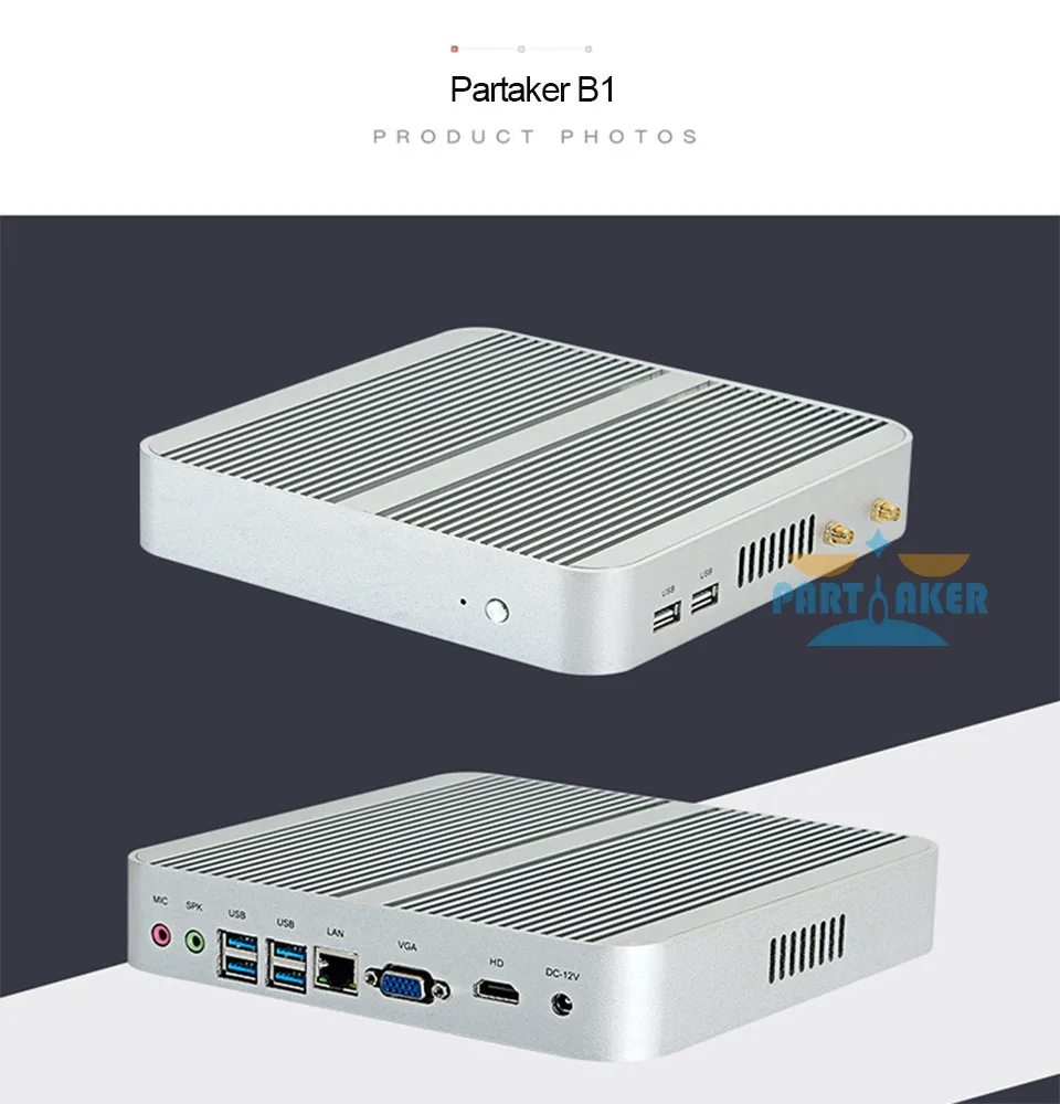 Причастником B1 Мини ПК Intel Core i3 5005U офисный компьютер 4K 300M WiFi HDMI VGA 6* USB Gigabit Ethernet Windows 10 Linux HTPC