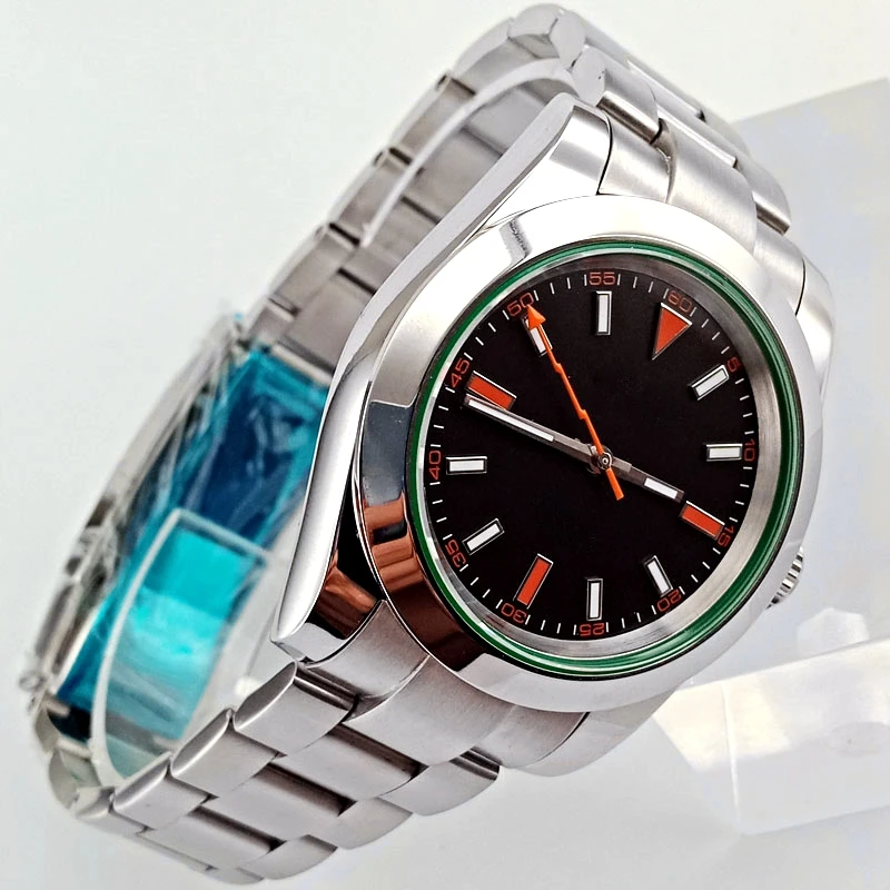 Мужские Роскошные деловые часы Bliger 40 мм серебристый чехол сапфировое стекло