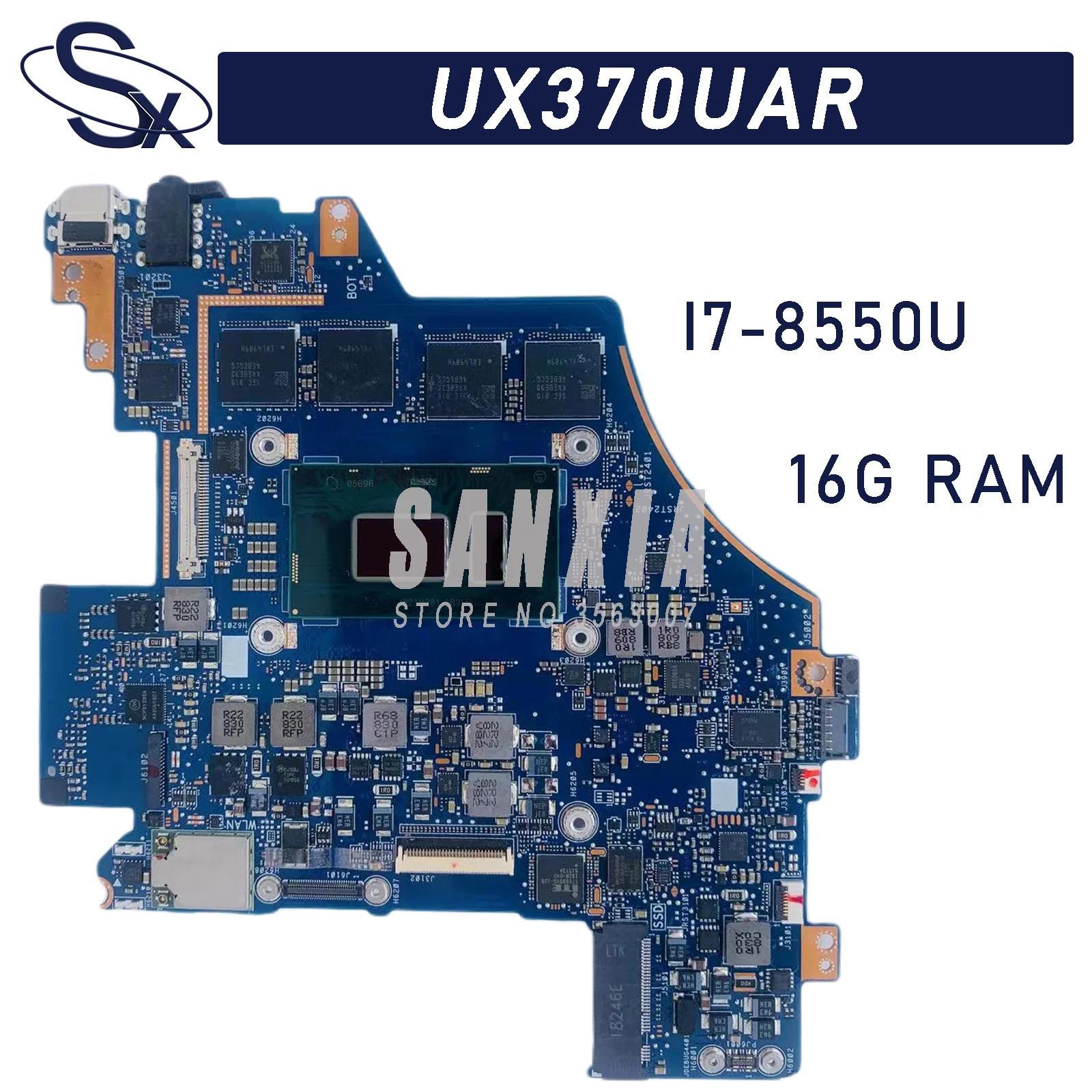 

Материнская плата KEFU ux370moар подходит для ноутбуков ASUS UX370U UX370UA UX370UAF q325moар с флэш-памятью 16 Гб ОЗУ 100% тест