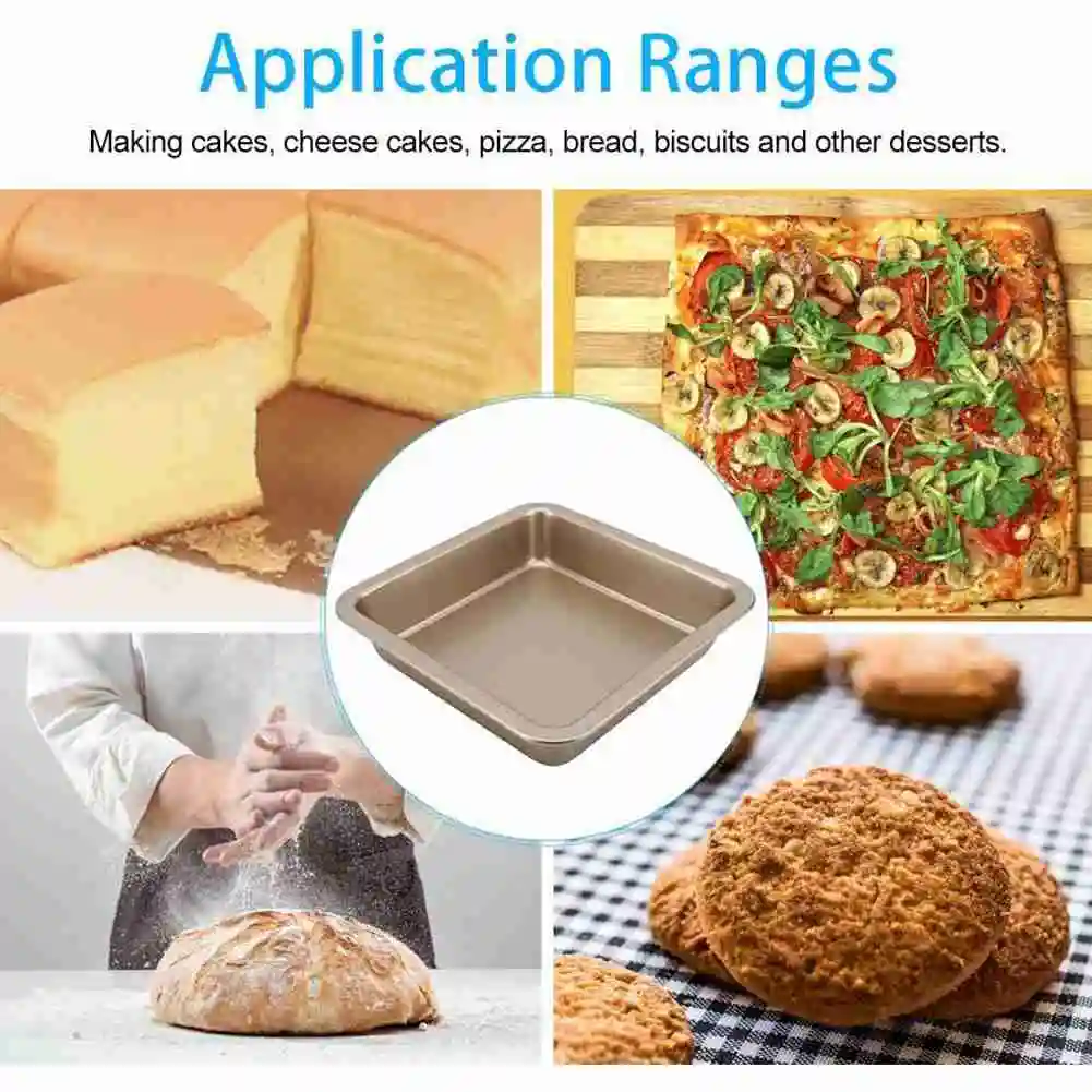 

7/8 Inch Square Baking Pan High Carbon Steel Chef Nonstick Tray Microwave Oven Pan Cookie Toast Tray Bakeware Toast Bread Mold