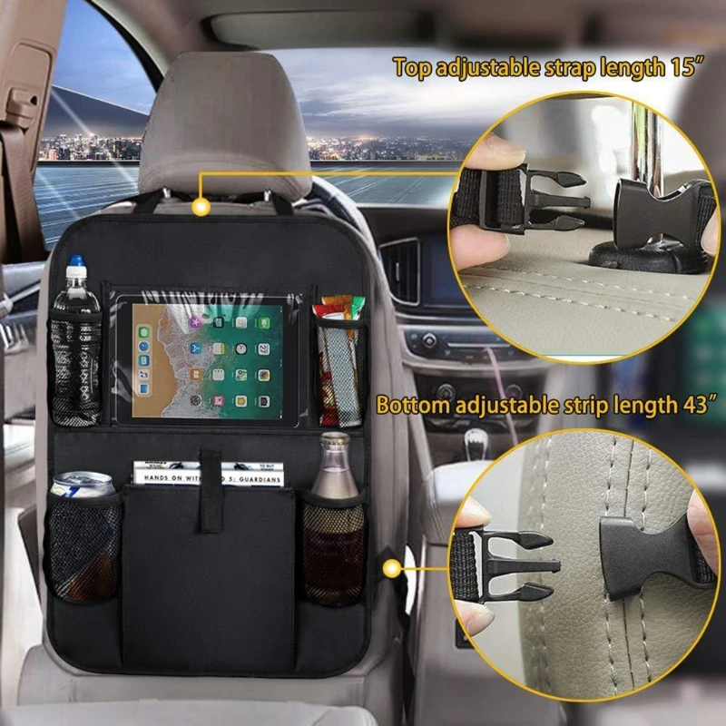 

Q9QD Car Back Seat Pocket Book Holder Environment-friendy Material Hanging Storage Bag for storage Car Items