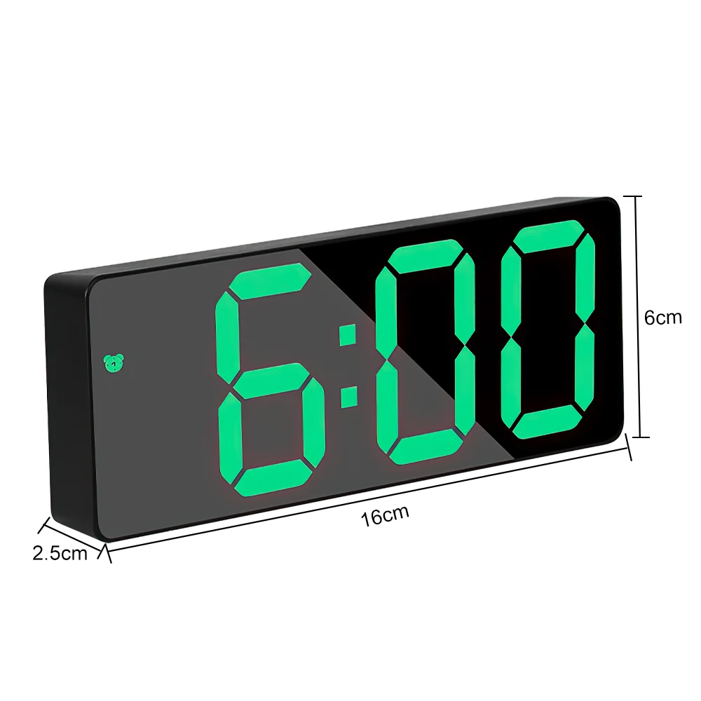 

High Definition Morror Alarm Clock Intellgent Voice Control Wake Up Adjustable Brightness Digital Alarm Clock Home Decor Bedroom