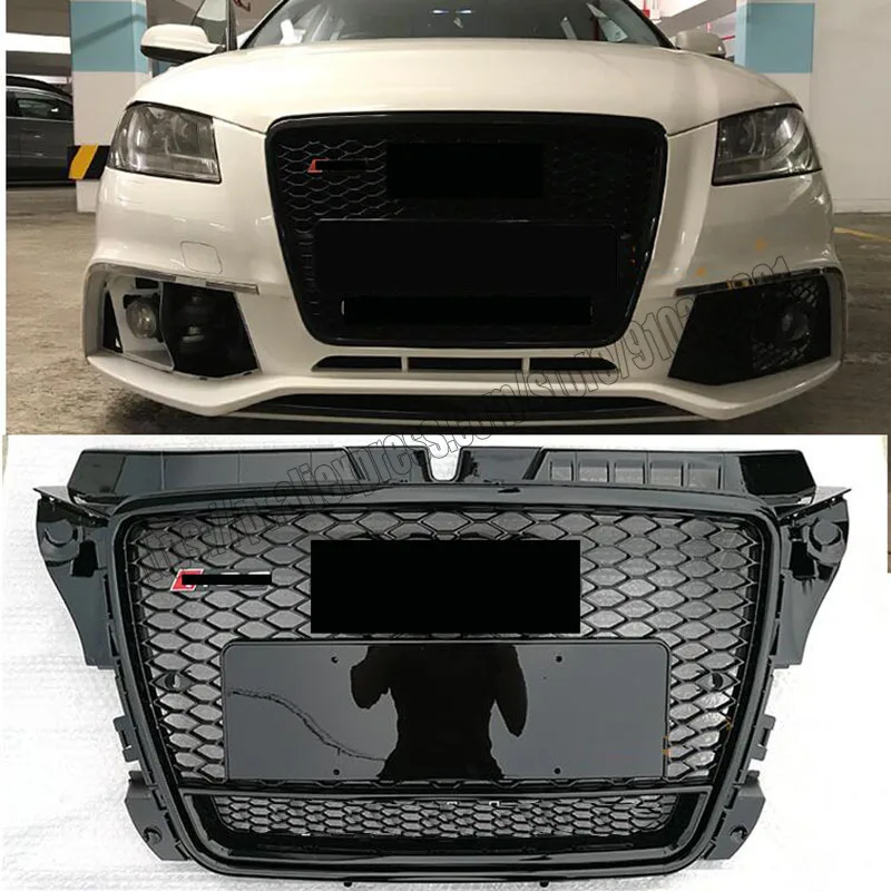 

RS3 стиль для Audi A3 8P S3 подтяжка лица 2008 2009 2010 2011 2012 передняя решетка радиатора глянцевый черный