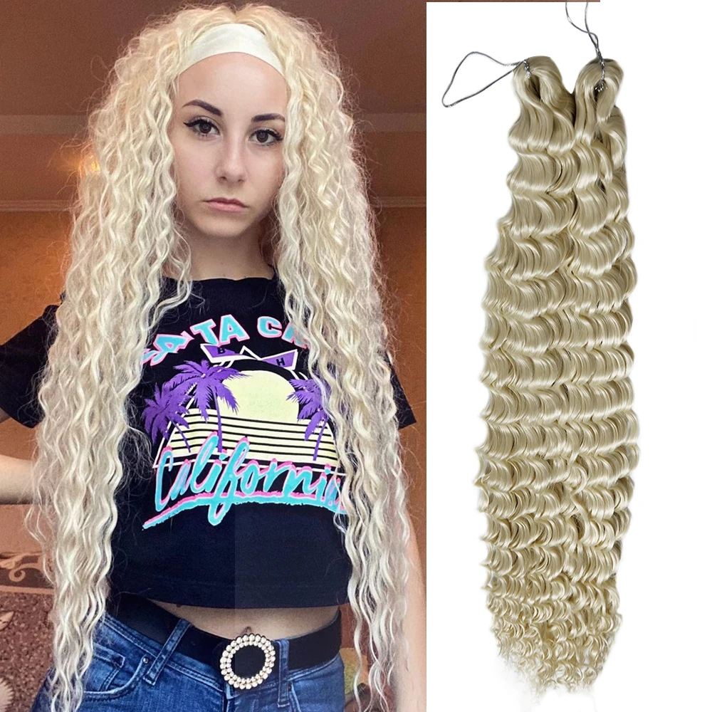 Deep Wave Twist Synthetic Crochet Hair Afro Curls Braids Ombre Braiding Extensions For Women Yxcherishair| |