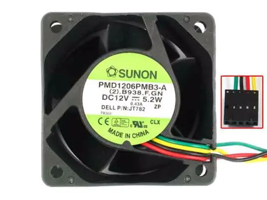 SUNON PMD1206PMB3-A (2).B938.F.GN DC 12 В 5,2 Вт 60x60x38 мм 4-проводной вентилятор охлаждения сервера