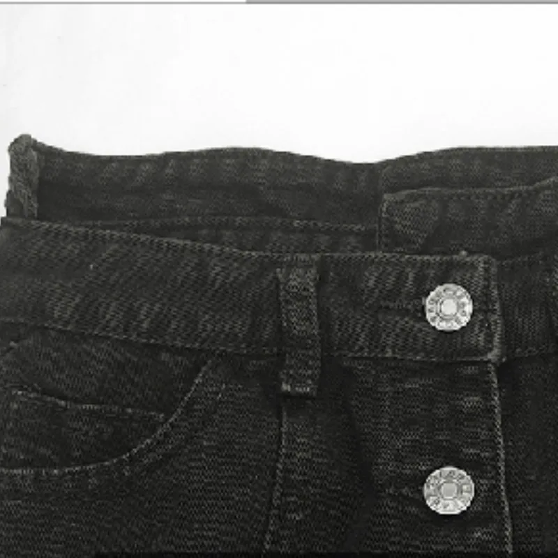 

Skirts Women Asymmetrical Black Ripped Simple Mini Skirt Sexy Denim Womens Vintage Ins Button Korean Style Sheath Slim A-line BF