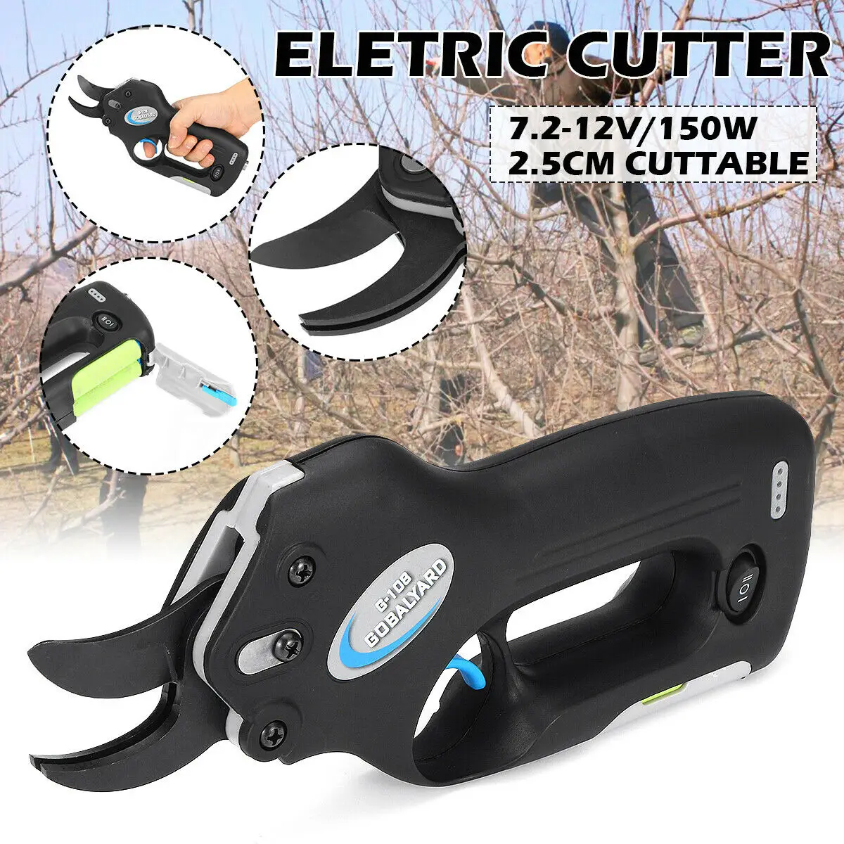 Электрические ножницы 25 мм перезаряжаемые режущие садовые секаторы режущий