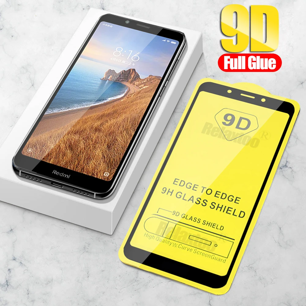Закаленное стекло 9D с полным клеем для xiaomi redmi 7a Защитное xiomi xaomi ksiomi remi red mi a7 7 a redmi7a