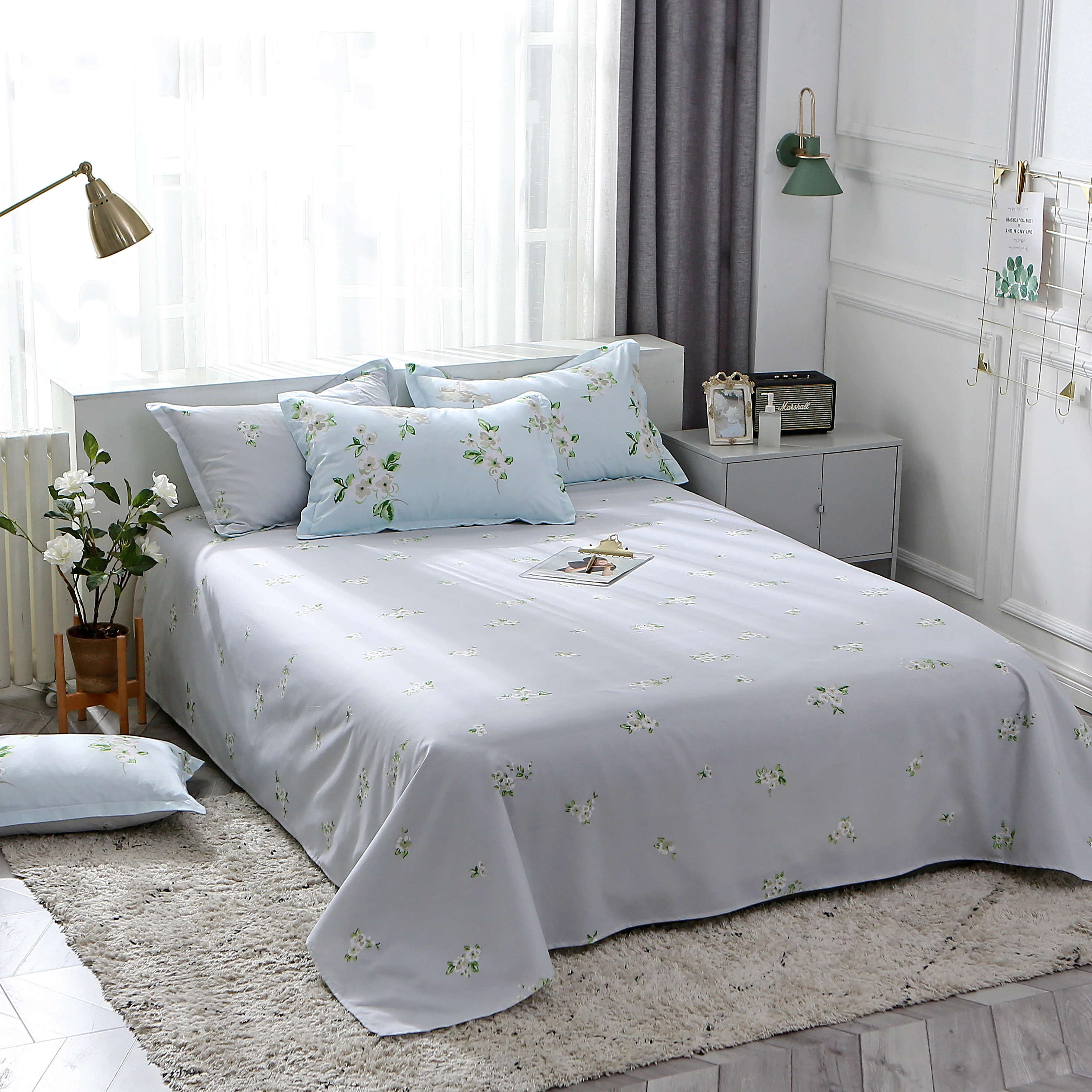 Lowdream Комплект постельного белья для взрослых сельский дом кровать плоский лист