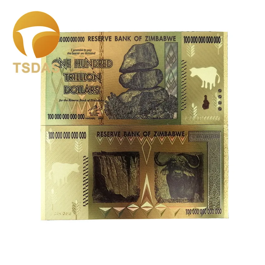 Золотая банкнота в 24 к позолоченная чистая 10 шт./лот|Золотые банкноты| |