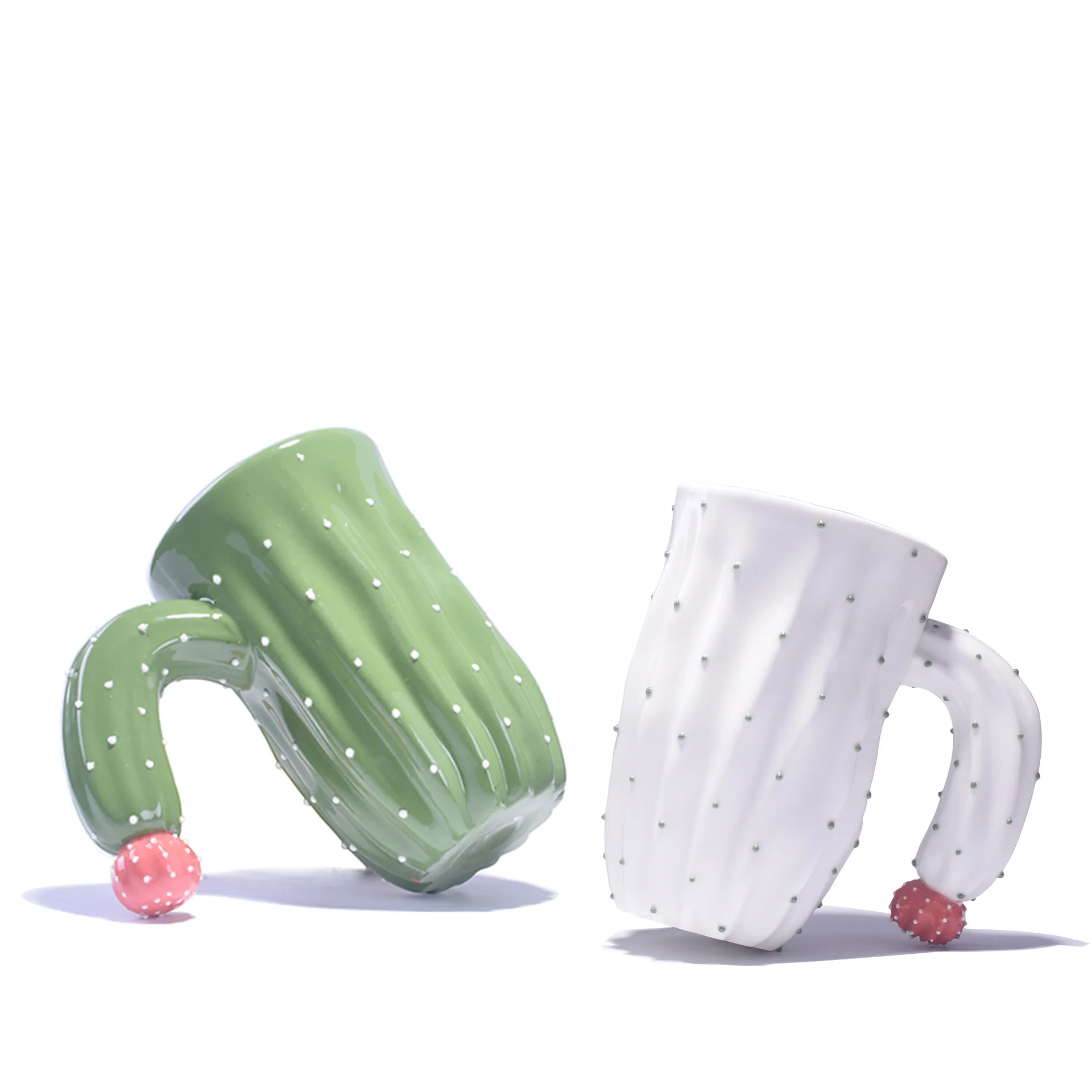 

Green Cactus Coffee Cups and Mugs 400ml Cactus Tea Milk Ceramic Cups with Handle Coffee Mug Novelty Gifts For Your Friends / Kid