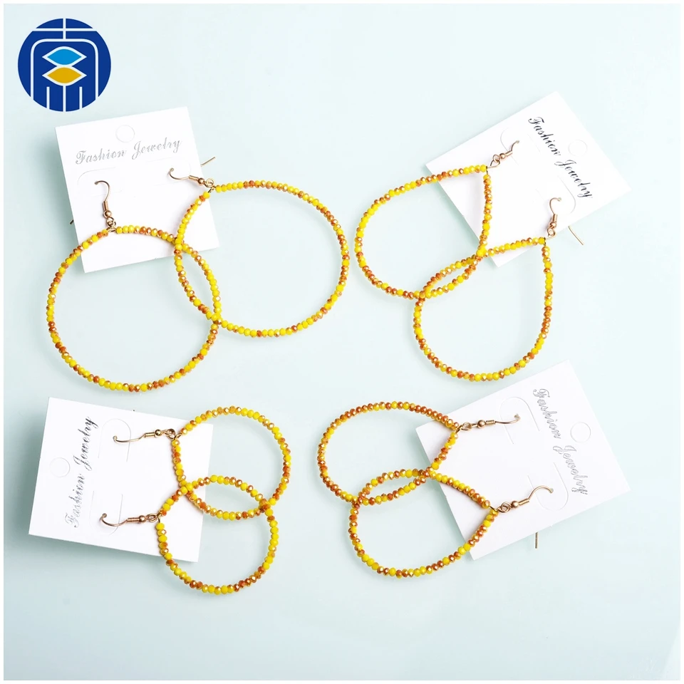 Женские серьги с разноцветными бусинами JuleeCrystal новый дизайн|Серьги-подвески| |