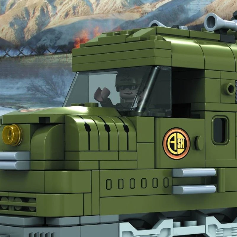 

Ausini 25003 Military Building Block Bricks Set 764pcs Construction Train Series Technical Toys For Children