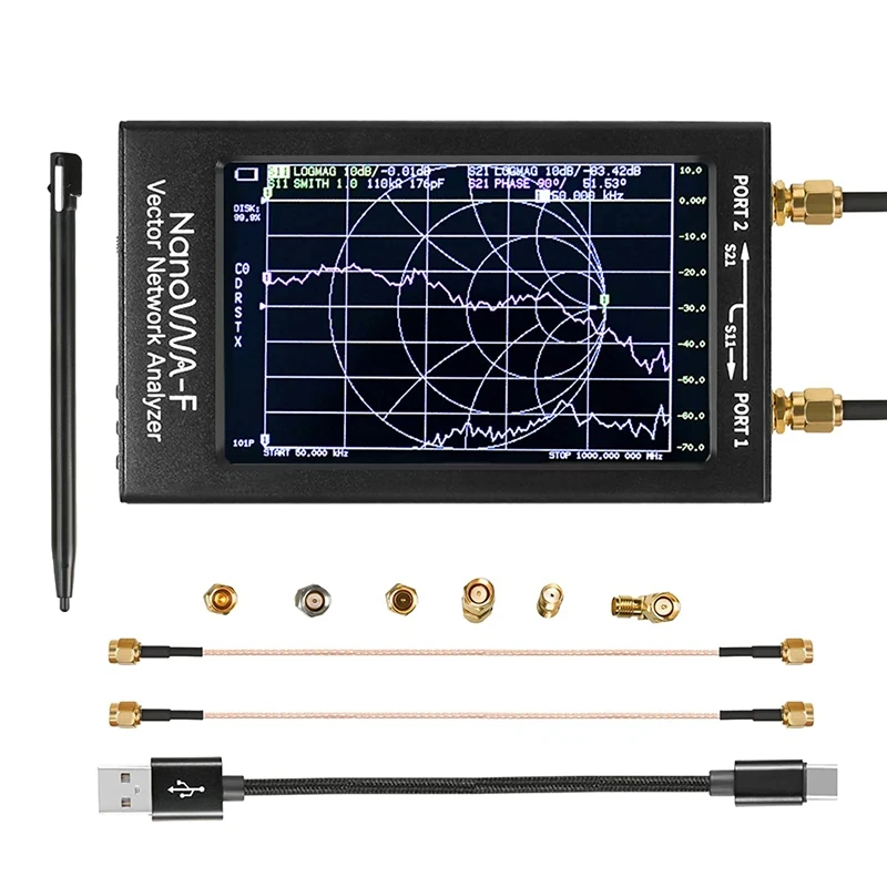 

Векторный анализатор сети NanoVNA-F, HF VHF UHF UV VNA, антенный анализатор 10 кГц-1,5 ГГц, 4,3 дюймовый экран с нажатием