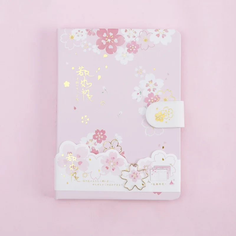 

Japanese Style Notebook Cherry Blossoms 112 Sheets Kawaii Diary Journal Notebook Bullets Planner Notepad Escolar Papelaria