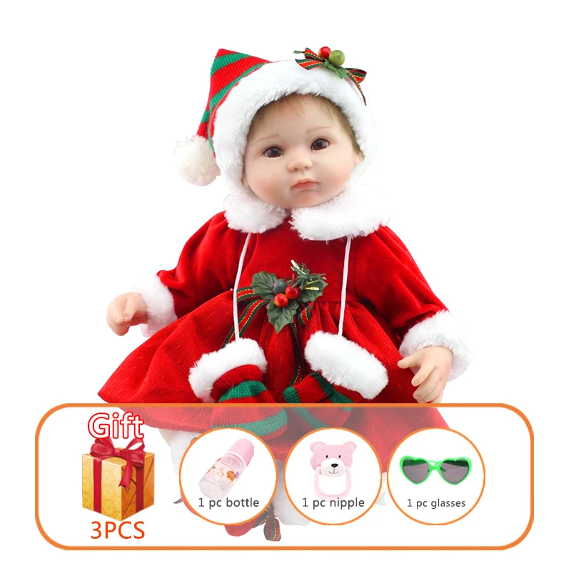 Кукла реборн NPK силиконовая рождественское платье Санта-Клауса имитация малышей