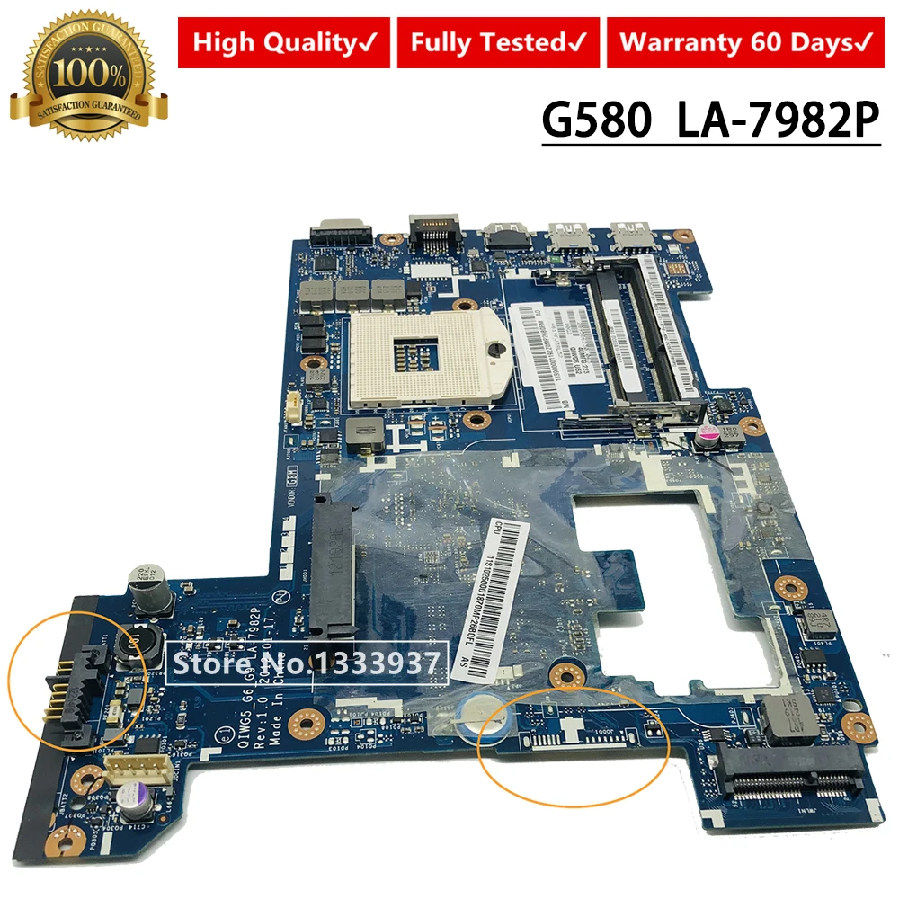 Материнская плата для ноутбука Lenovo G580 N580 P580 QIWG5_G6_G9 LA 7982P 100% протестированная