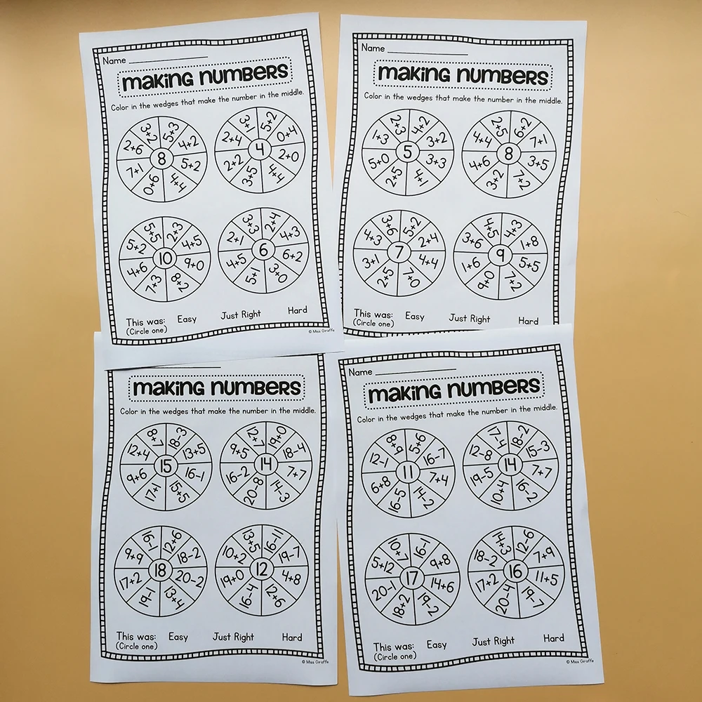 25 страниц сложения и вычитания забавных ранних образовательных детских