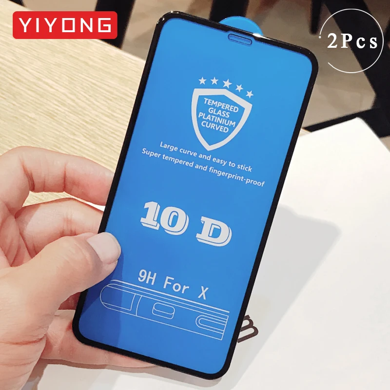 Закаленное стекло YIYONG 10D с полным покрытием для iPhone 11 Pro Max X XR XS Защита экрана 12 Mini |