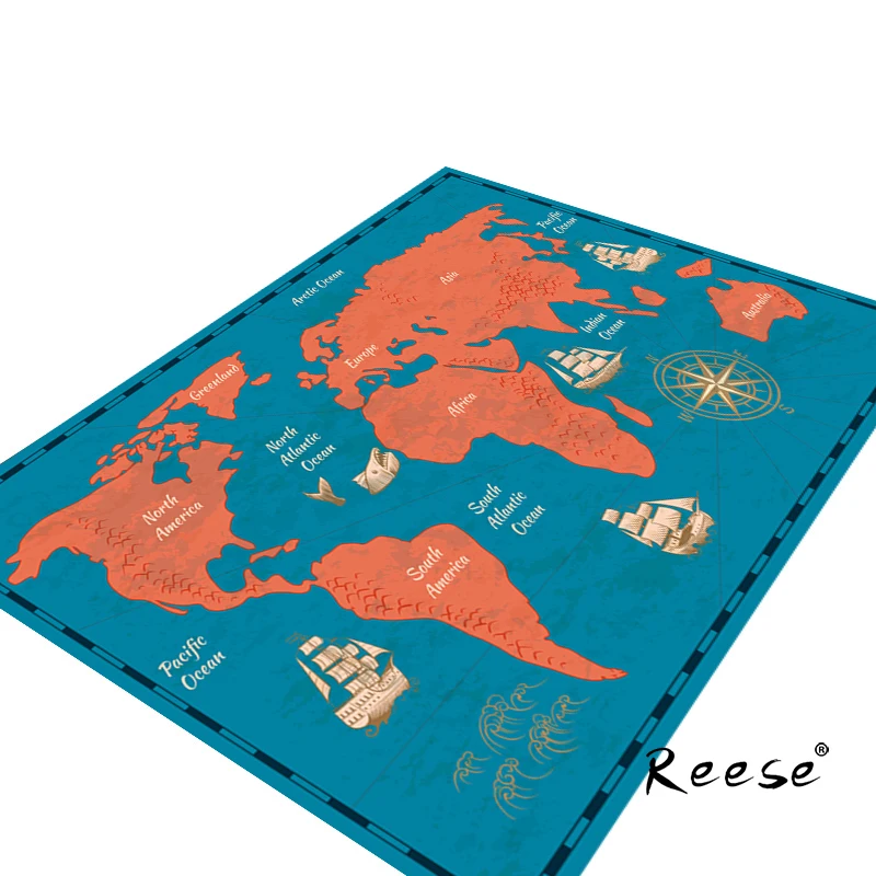

Reese World Map Carpets For Living Room High Quality Print Area Rug In Study Bathroom Bedroom Childrenroom Uncharted Water Gifts