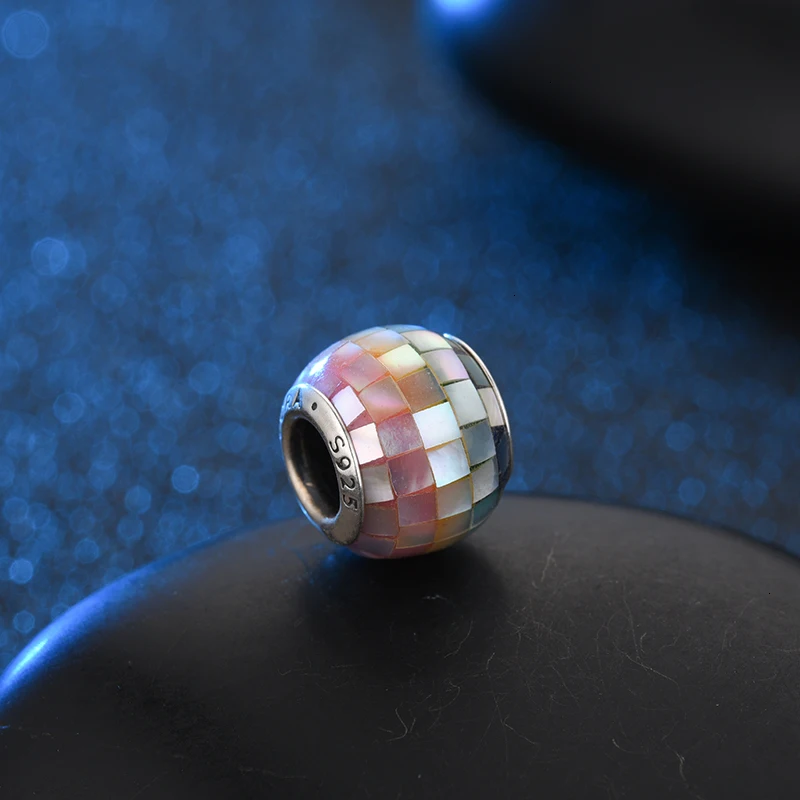 DEVOLOVE Настоящее серебро 925 проба Шарм бисера Радуга мозаика Fit оригинальный Pandora