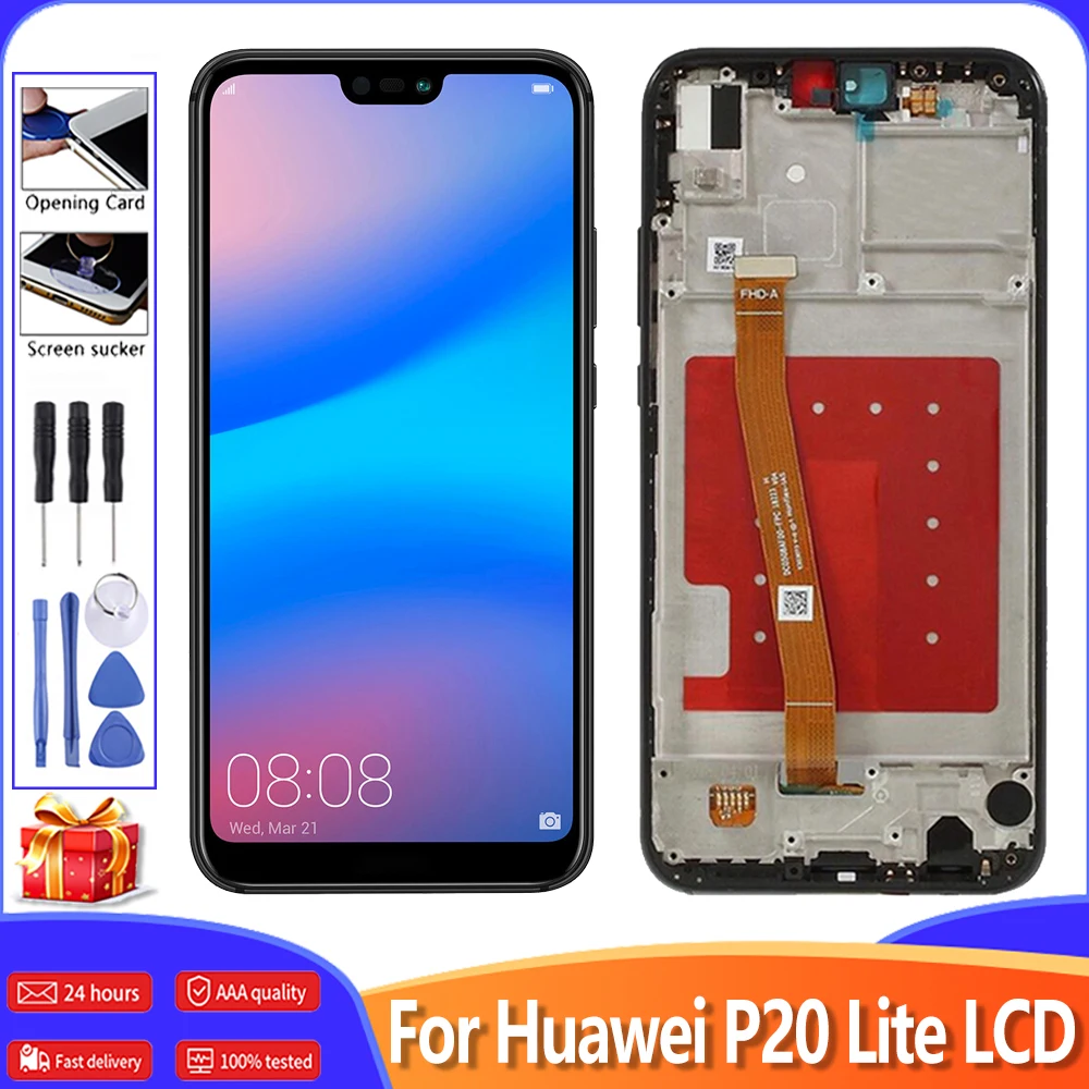 ЖК дисплей для Huawei P20 Lite 5 84 дюймов сенсорный экран дигитайзер сменный HUAWEI Nova 3E