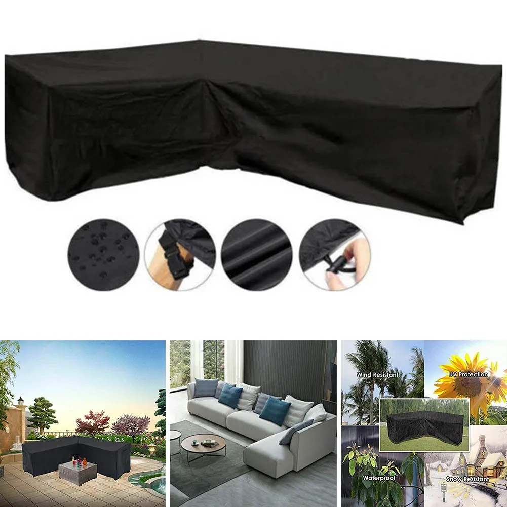 

Waterproof Rattan Corner Outdoor Furniture Cover Garden Outdoor Sofa Protect L-Shape All-Purpose Covers Home Decor Cover Garden