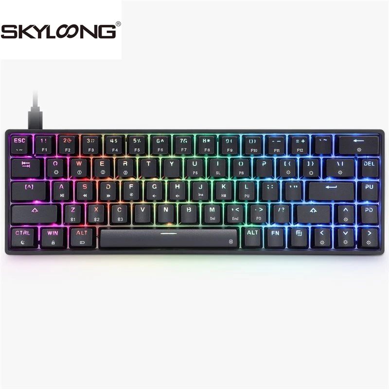 

SKYLOONG SK68 клавиши оптический переключатель клавиатура RGB подсветка стандарта USB Type-C Bluetooth оптическая клавиатура переключателя для компьютера