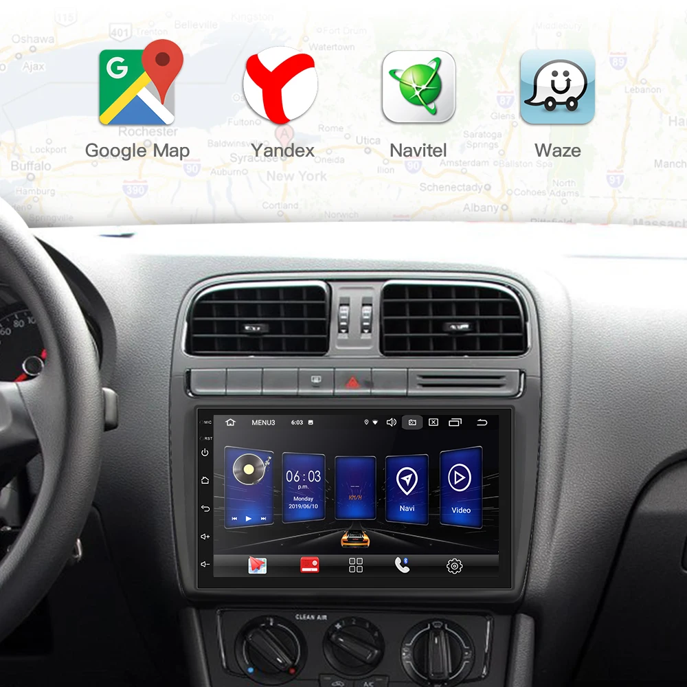 2 Din автомобильное радио Android 9,0 2G+ 16G универсальная gps-навигация Bluetooth Сенсорный экран Wifi DSP автомобильный аудио стерео FM USB ips DSP mp5