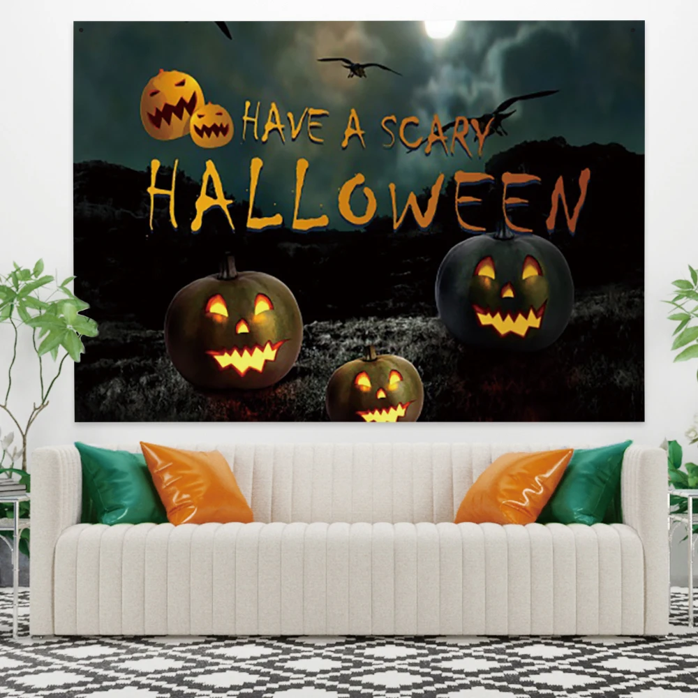 

Laeacco Halloween Festival Tapestry Wall Hanging Blanket Pumpkin Bar Party Home Decor Wall Carpet Dearmly Beach Towel Wandkleed