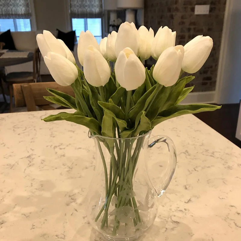 

Artificial Flower Real Touch Tulip Fake Flower Flower Bouquet Artificial Bouquet For Wedding Decoration Flower Home Garden Decor