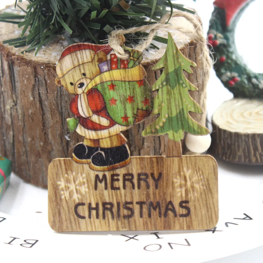 3 шт. украшения настенный подарок Рождественский кулон фестиваль деревянные DIY