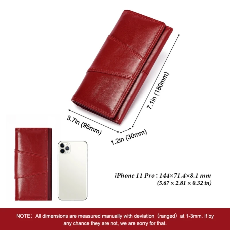

Long RFID Women Leather Wallet Phone Card Holder Checkbook Organizer Coin Purse Fashion Carrier Holster Carrying Case Wallet
