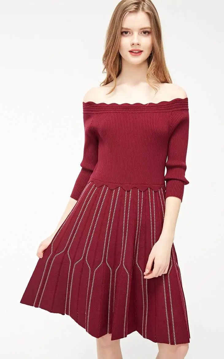 Vero Moda женское платье в полоску с вырезом лодочкой 3/4 рукавами | 319146533